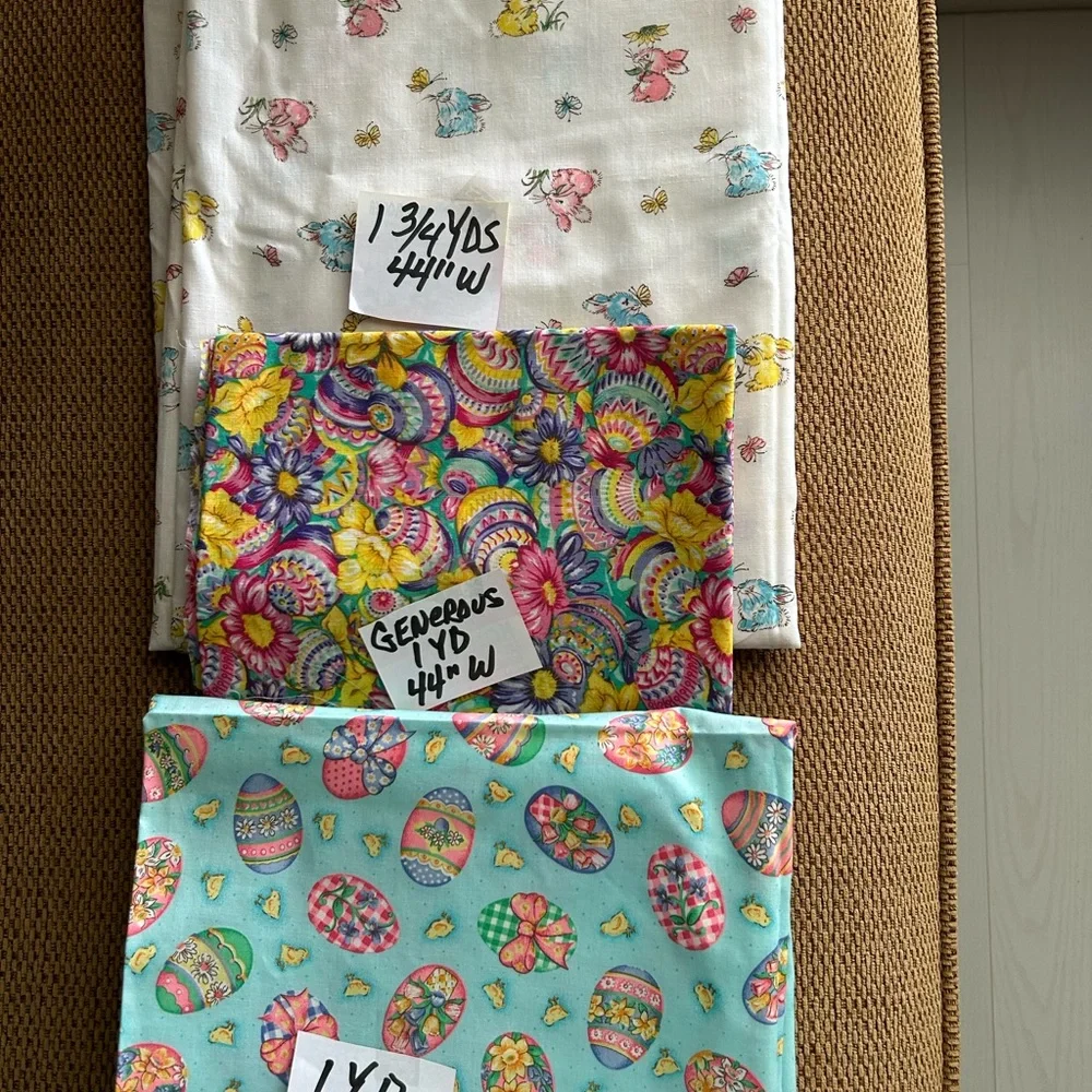 Colorful Easter Egg and Floral Fabric Bundle